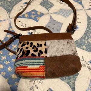 STS Ranchwear Patchwork Crossbody Bag with Animal Print